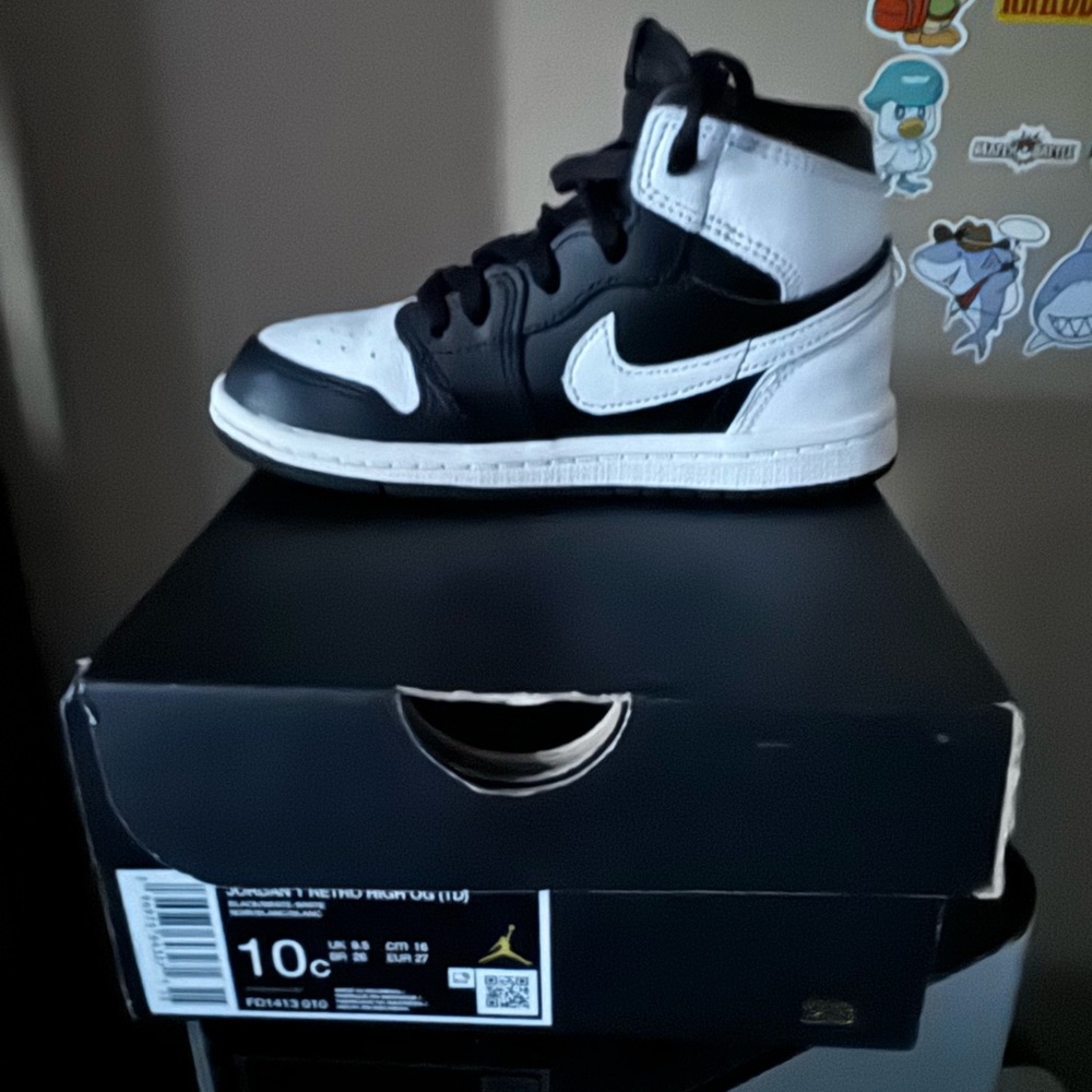 Retro jordan 1 high OG toddler 10c white black